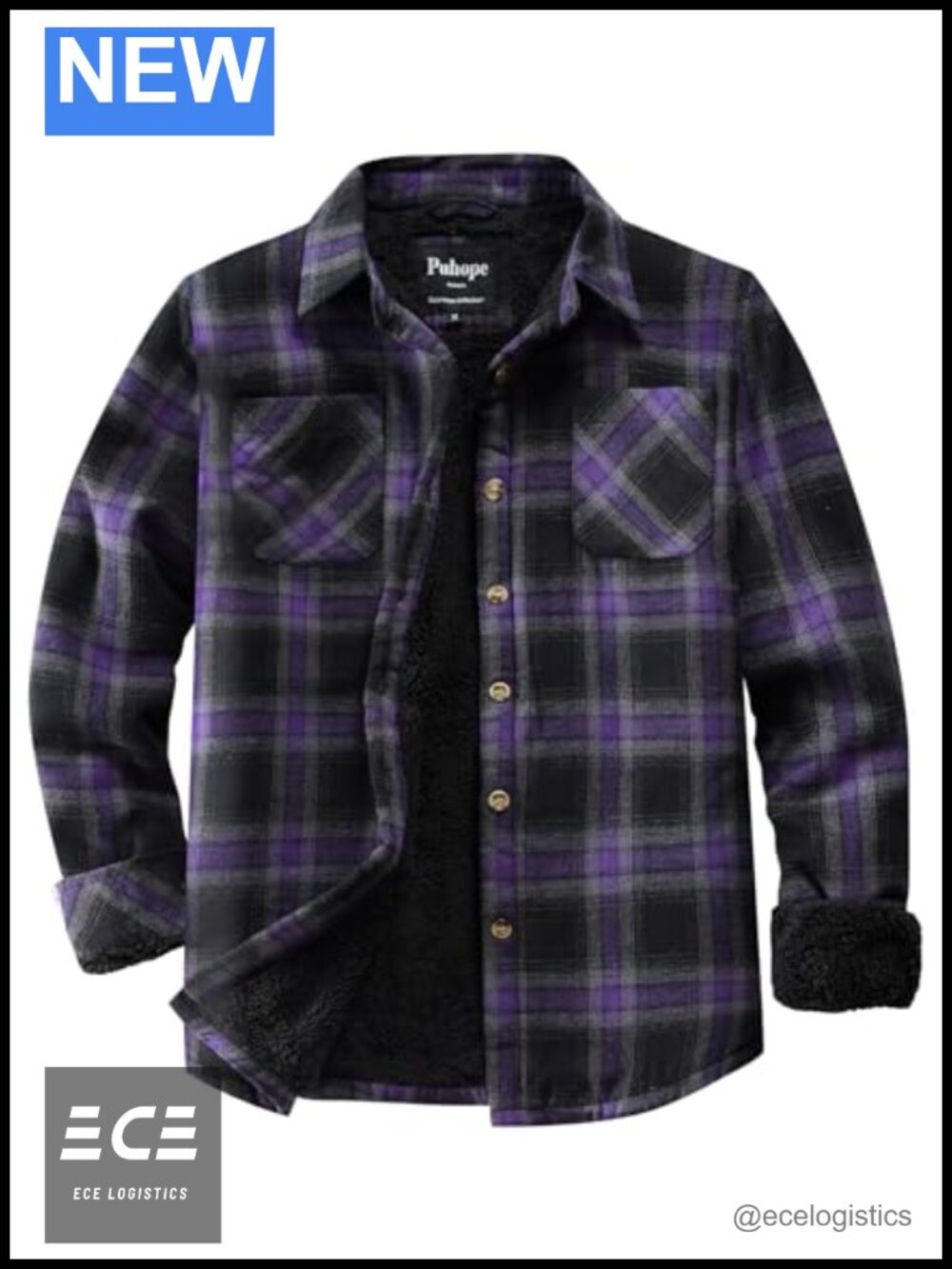 Womens Sherpa Lined Button Down Fleece Flannel Plaid Shirt Jacket